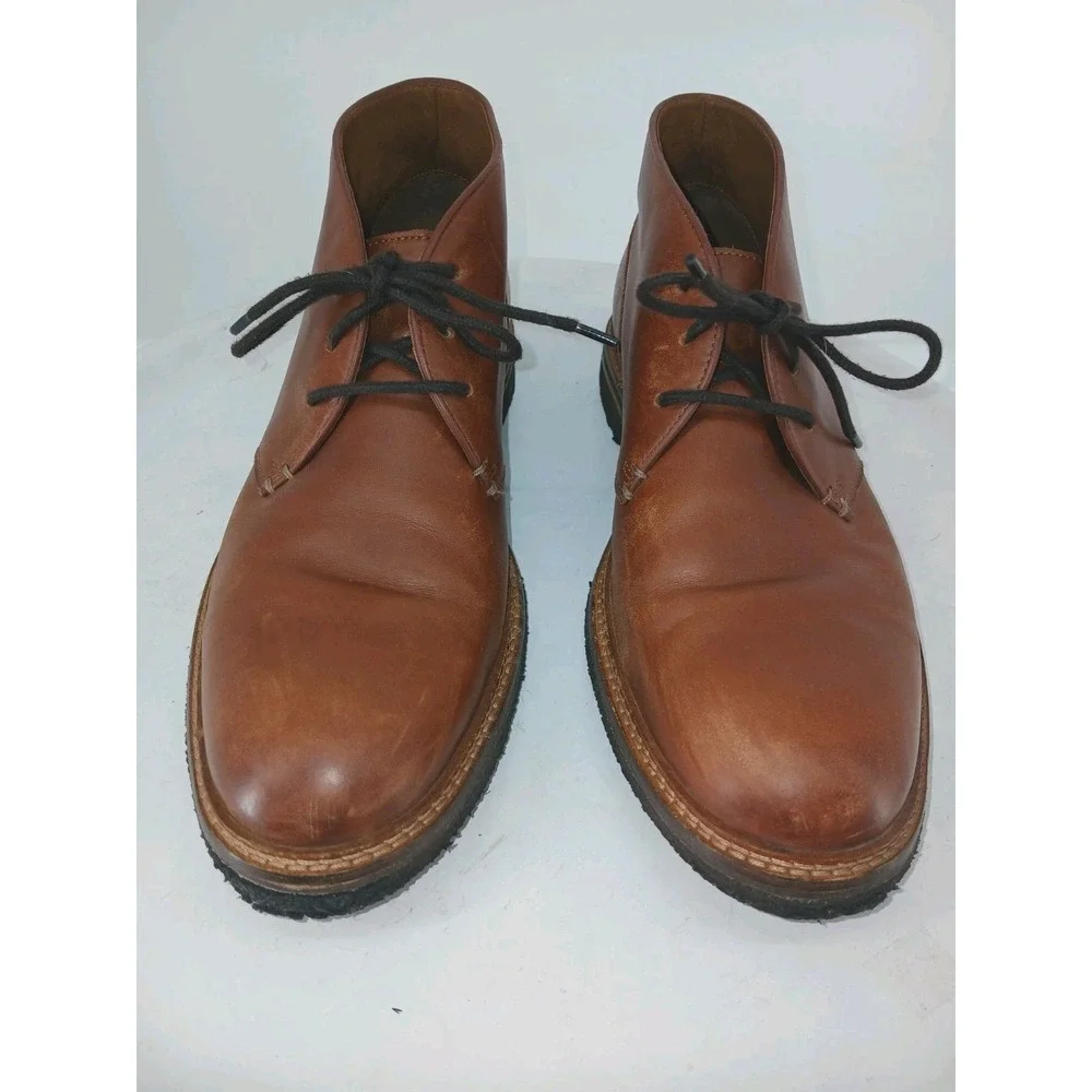 Johnston & Murphy Ankle Boots Mens Size 10M Brown Leather Chukka Lace Up C117